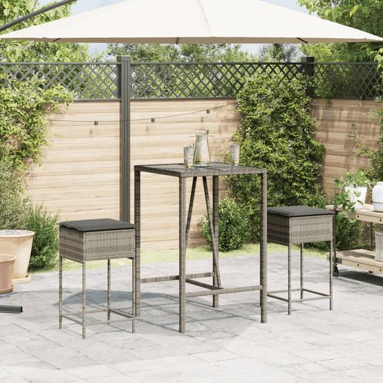 Chaise bois composite 2 places rotin gris 40 x 40 x 76 cm - Prolenta premium p382.0 - Image 3