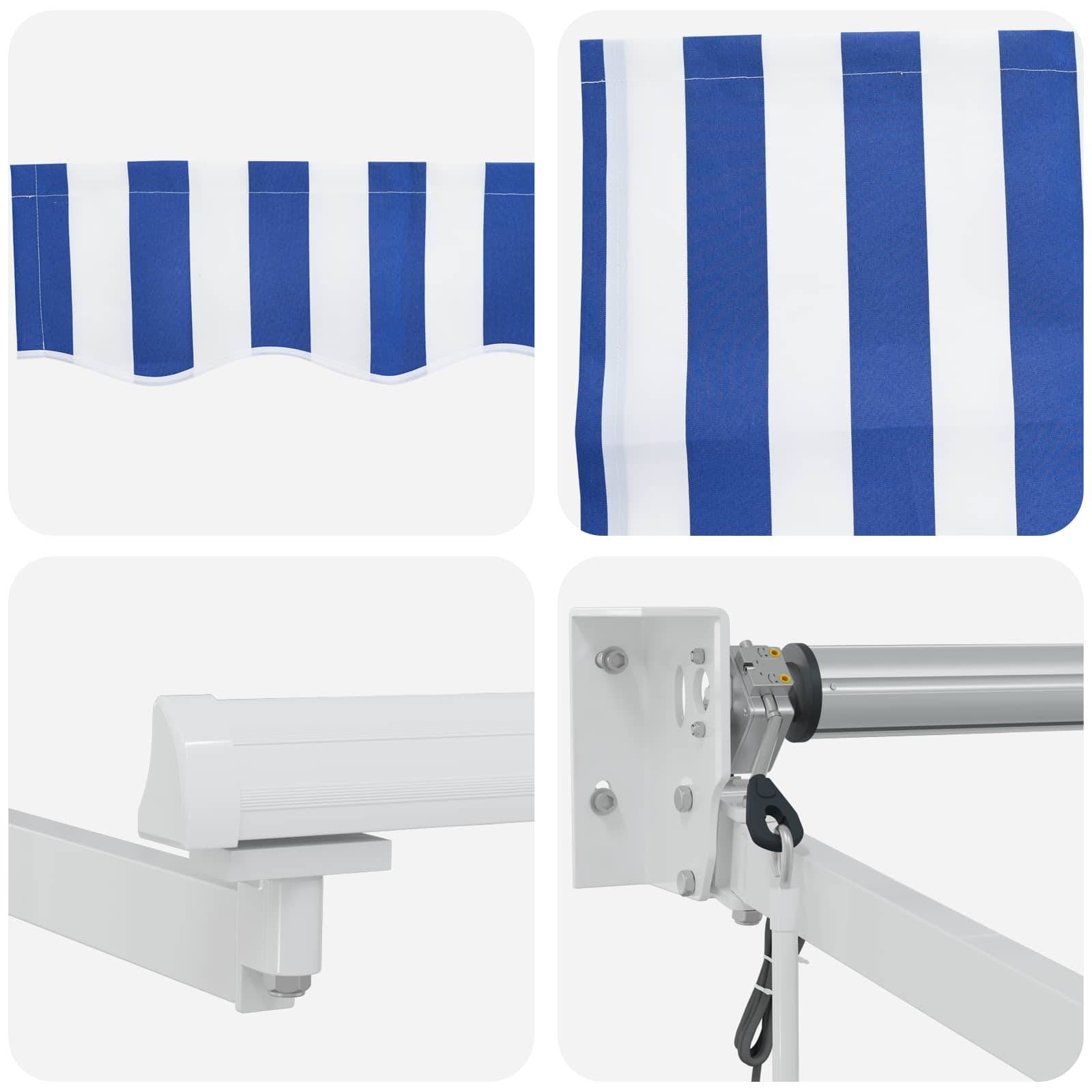 PANGIVO - Store rétractable électrique Polyester Bleu et Blanc 3 x 2,5 m, 3419930 - PANGIVO - Image 6