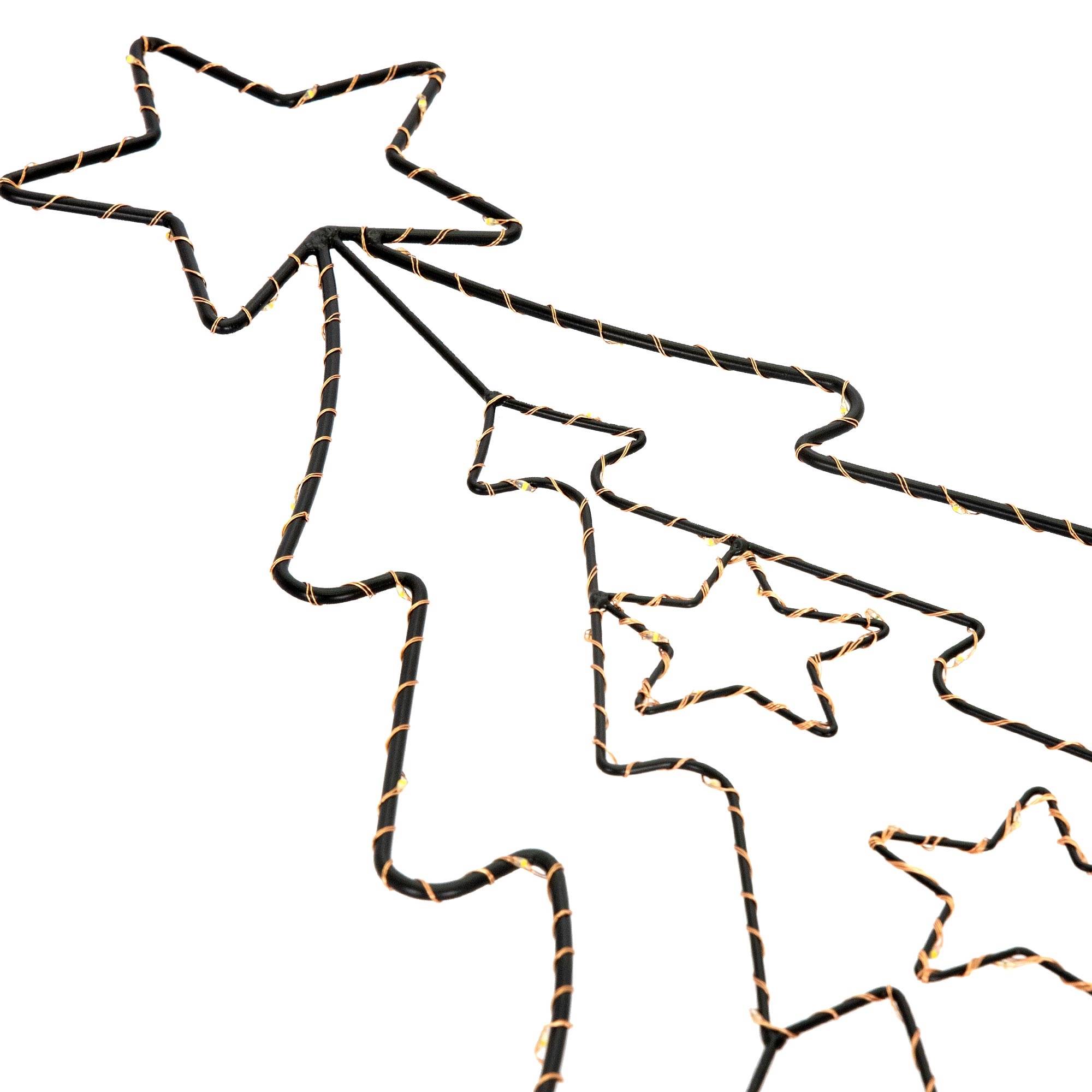 Ecd-Germany - Arbre de Noël avec 90 LEDs blanc chaud décoration pour interieur/exterieur 87 cm - Imagen 3