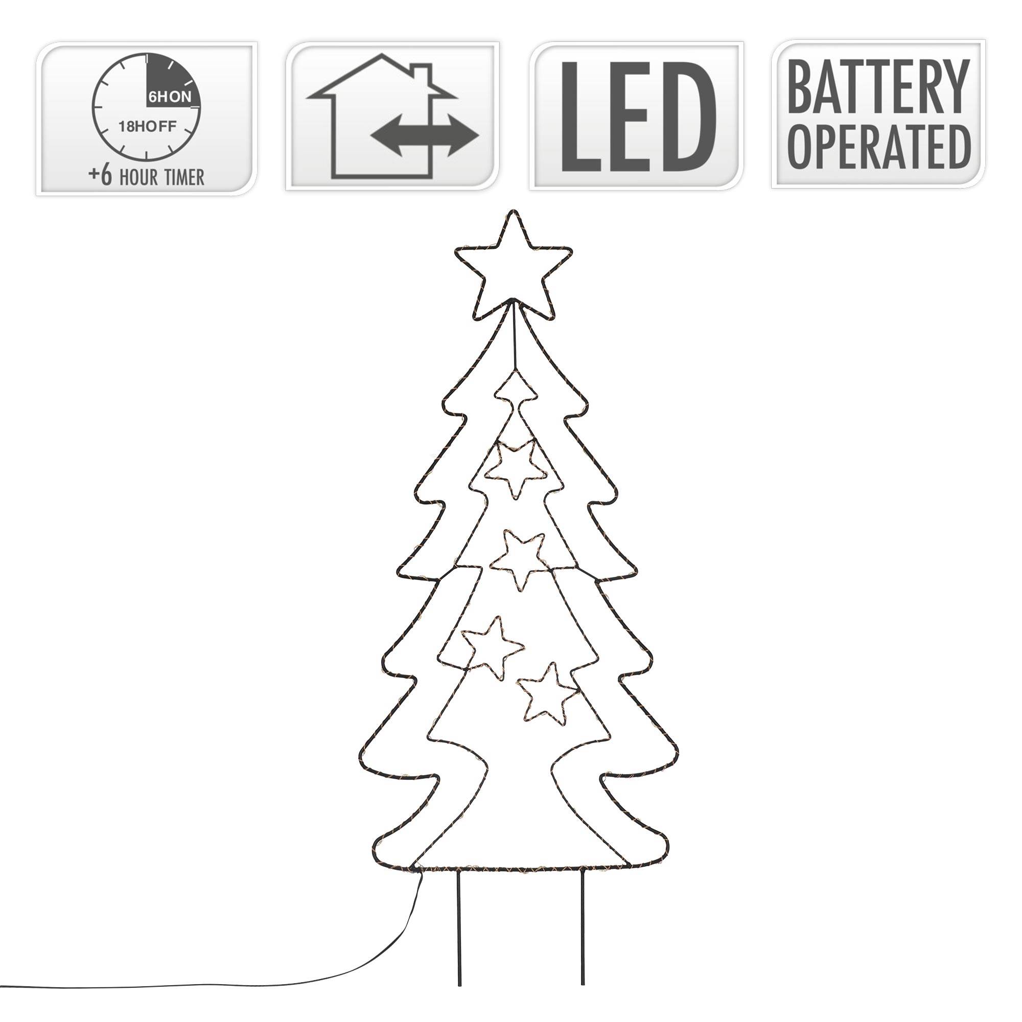 Ecd-Germany - Arbre de Noël avec 90 LEDs blanc chaud décoration pour interieur/exterieur 87 cm - Imagen 4