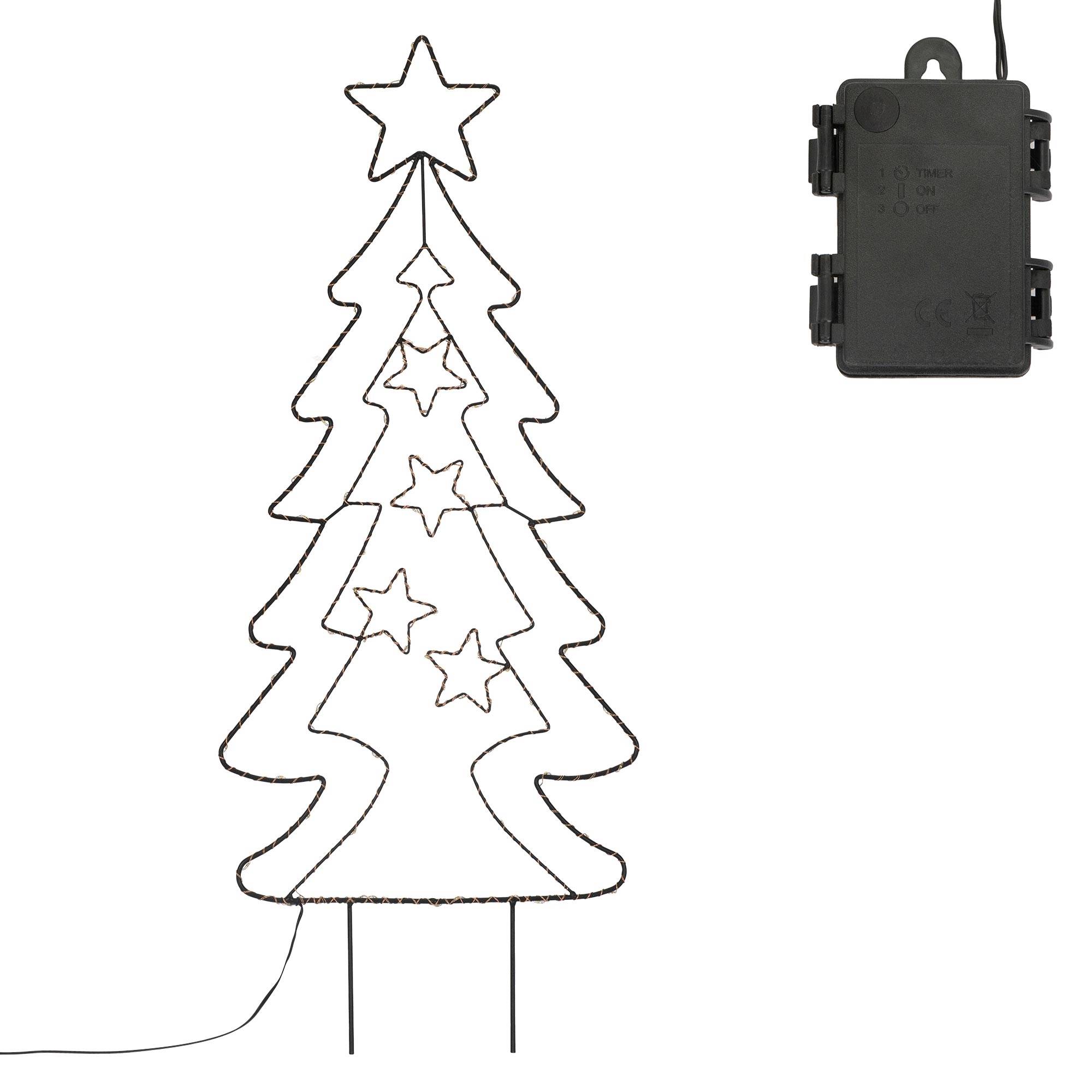 Ecd-Germany - Arbre de Noël avec 90 LEDs blanc chaud décoration pour interieur/exterieur 87 cm - Imagen 2