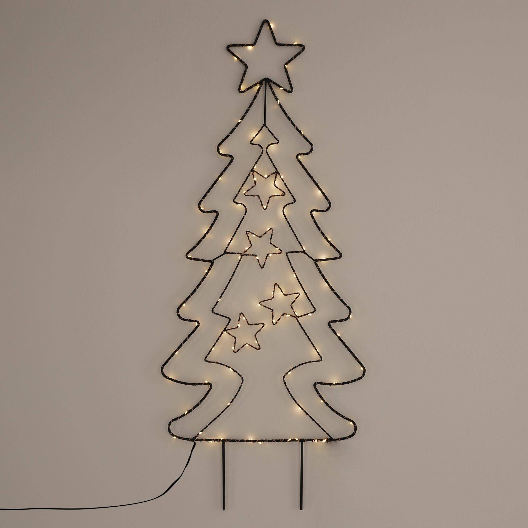 Ecd-Germany - Arbre de Noël avec 90 LEDs blanc chaud décoration pour interieur/exterieur 87 cm - Imagen 5