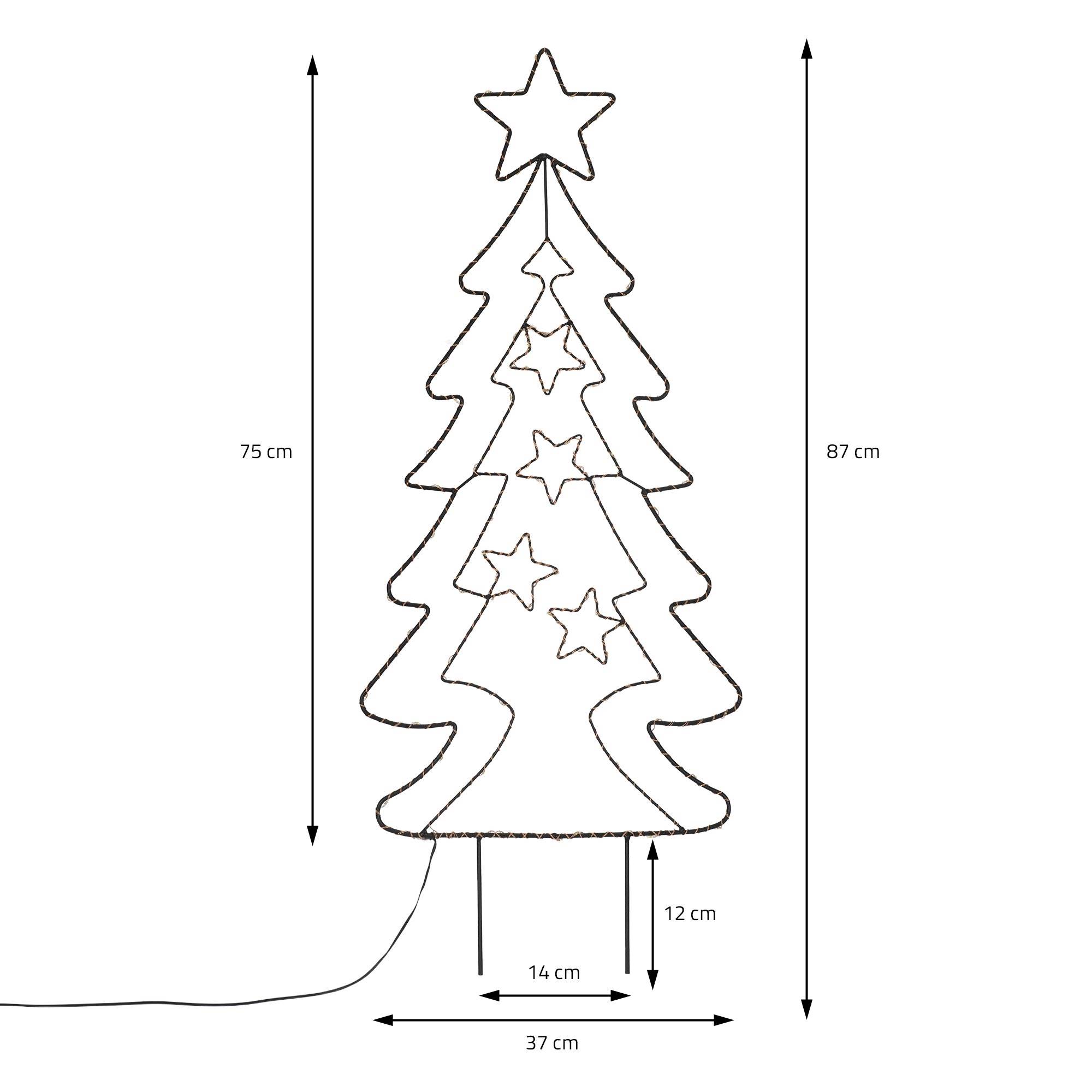 Ecd-Germany - Arbre de Noël avec 90 LEDs blanc chaud décoration pour interieur/exterieur 87 cm - Imagen 6