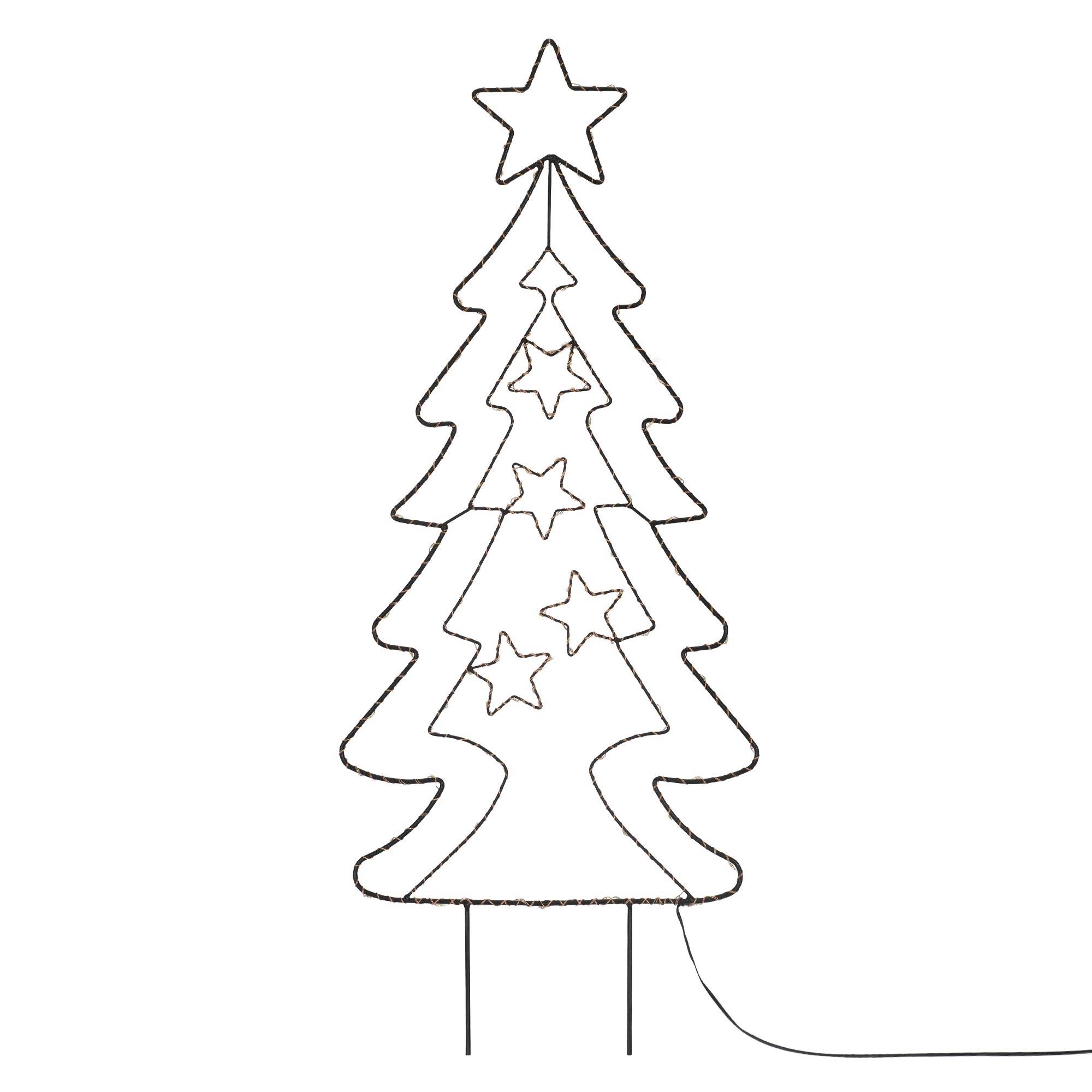Ecd-Germany - Arbre de Noël avec 90 LEDs blanc chaud décoration pour interieur/exterieur 87 cm - Imagen 1