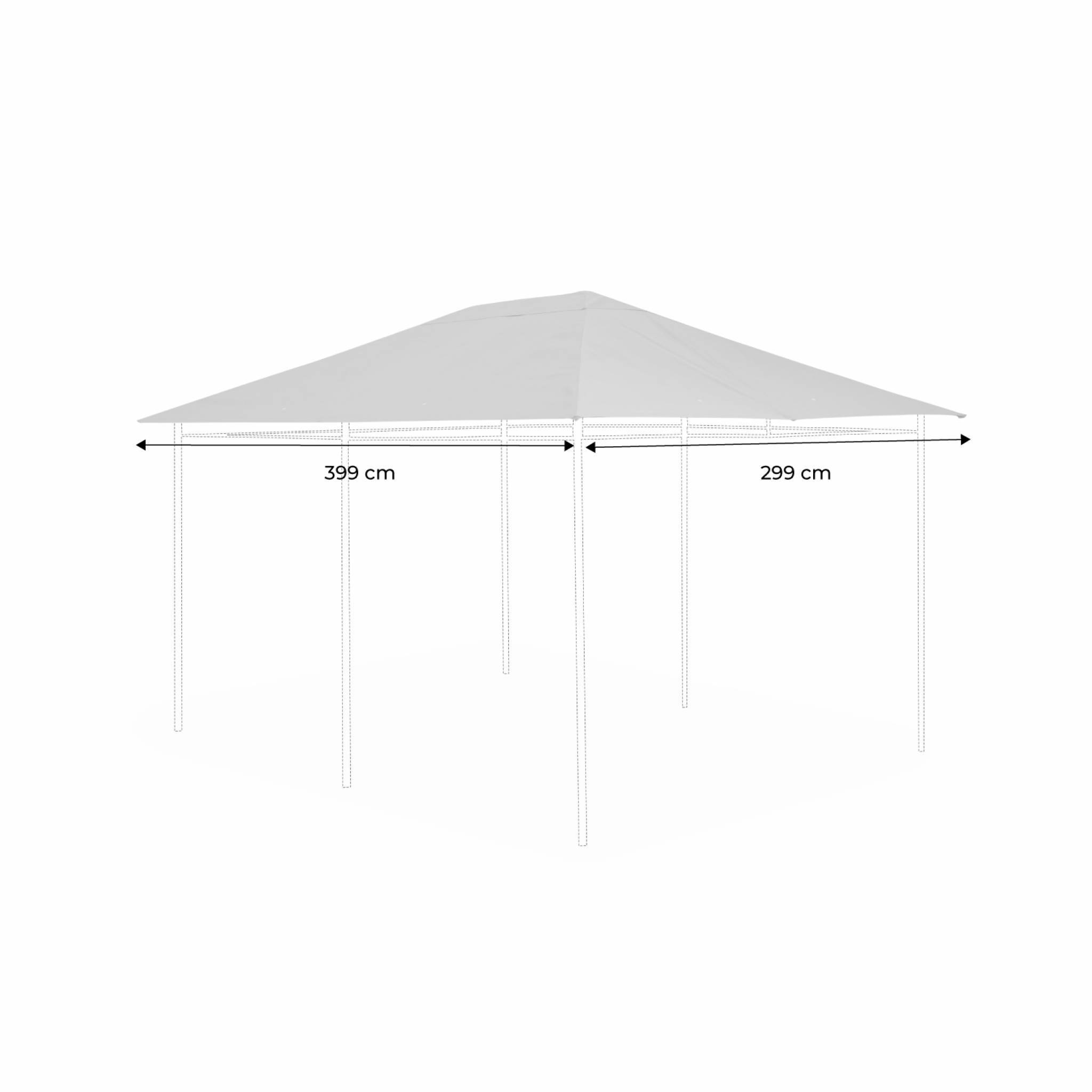 Toile de toit taupe pour tonnelle 3x4m Divio - toile de rechange pergola. toile de remplacement | sweeek - Image 3