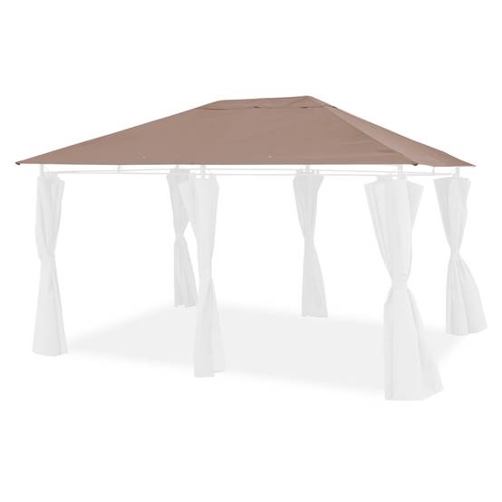 Toile de toit taupe pour tonnelle 3x4m Divio - toile de rechange pergola. toile de remplacement | sweeek - Image 1