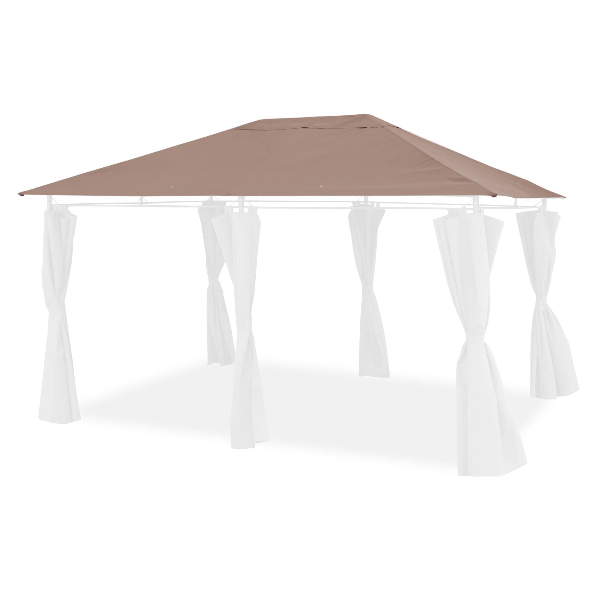 Toile de toit taupe pour tonnelle 3x4m Divio - toile de rechange pergola. toile de remplacement | sweeek - Image 1