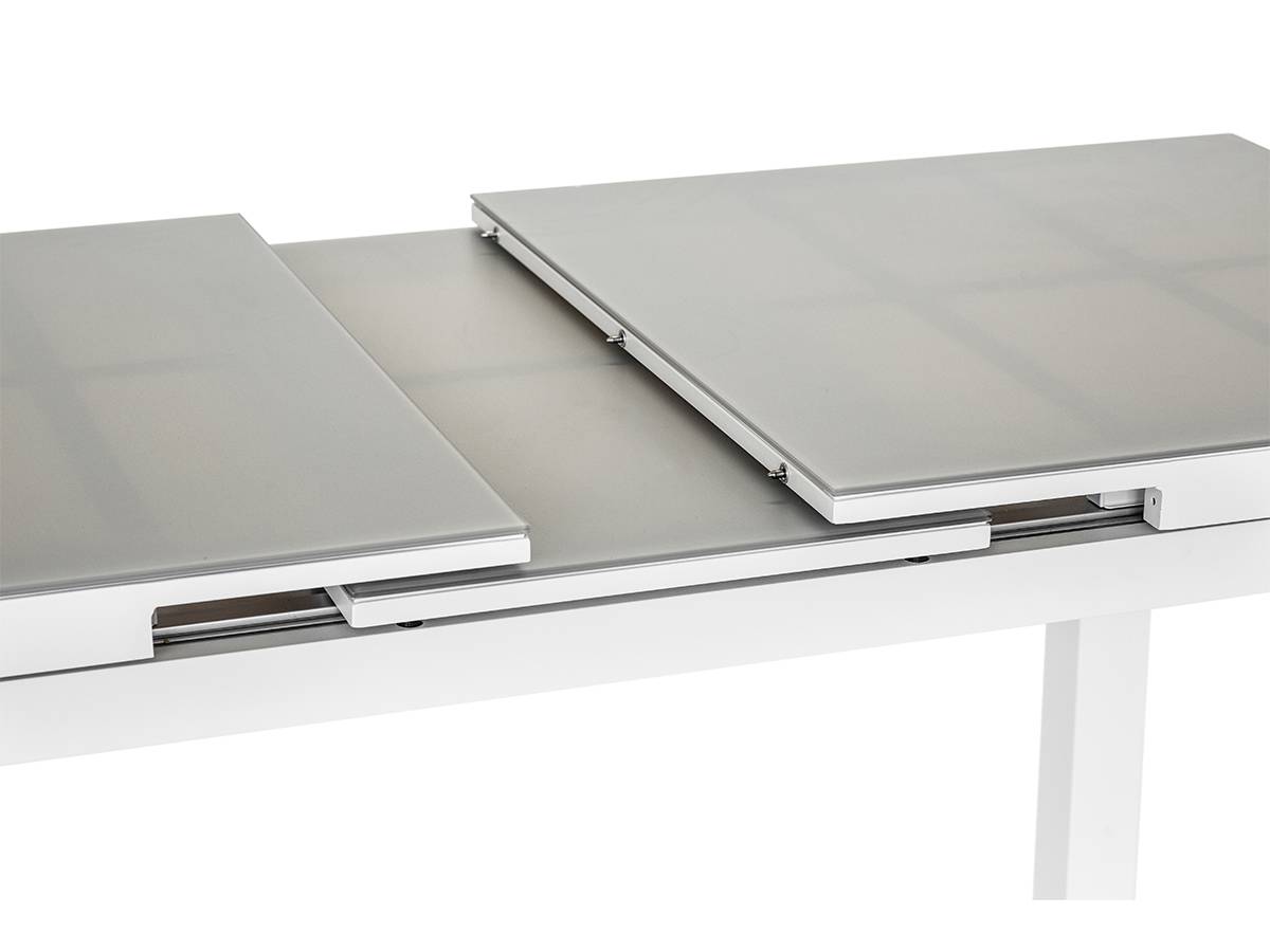 Table rectangulaire et extensible pour 6/8 personnes - JARDILINE - Aluminium - Gris Perle - Imagen 5