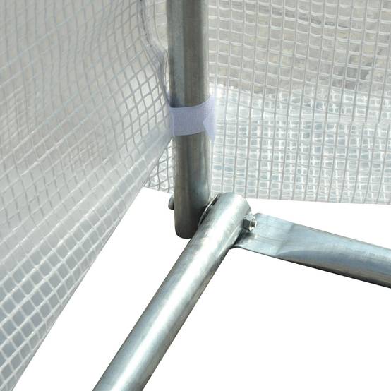 Serre de Jardin Tunnel Surface Sol 18 m² 6L x 3l x 2H m châssis Tubulaire renforcé 24 mm 8 fenêtres Blanc - Image 9