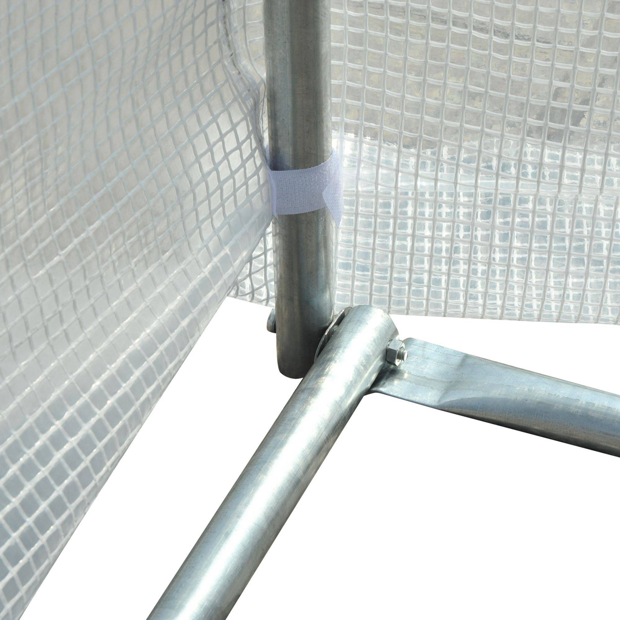 Serre de Jardin Tunnel Surface Sol 18 m² 6L x 3l x 2H m châssis Tubulaire renforcé 24 mm 8 fenêtres Blanc - Image 9