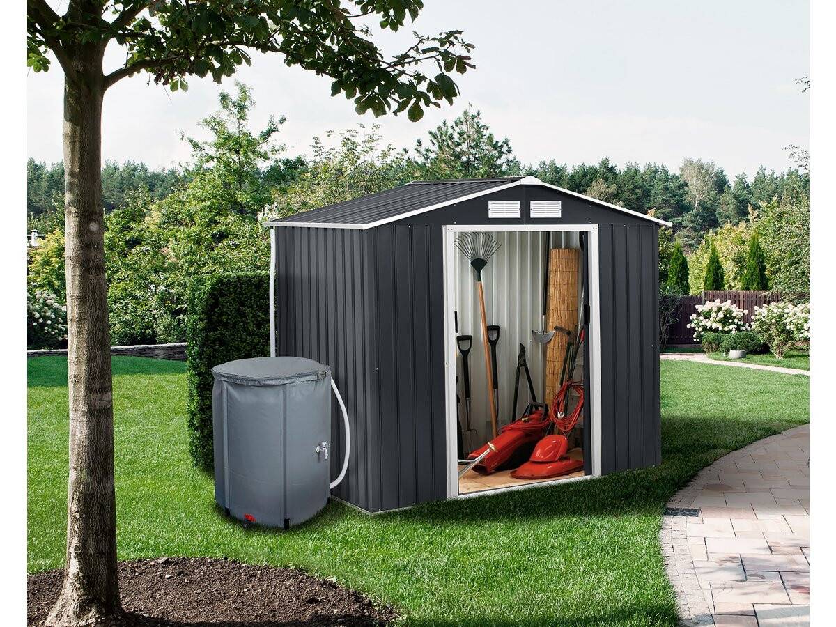 Habitat Et Jardin - Abri De Jardin Métal- "vegas"- 2,7 M² Avec Gouttière Et Récupérateur D'eau - Gris -habitat Et Jardin - Imagen 2
