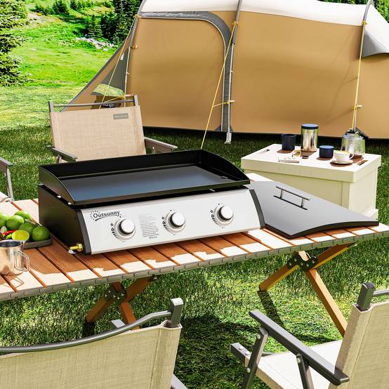 Plancha gaz acier noir 63 x 47 x 25 cm - PANGIVO - Image 4