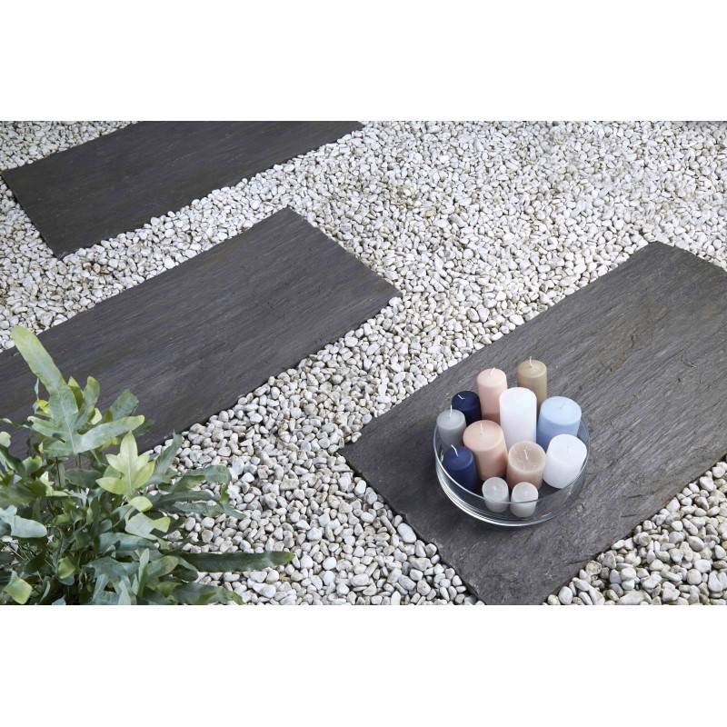 Jardinex - Pas japonais schiste ardoisier 40 x 30 cm - Noir (Lot de 5) - Jardinex - Imagen 2