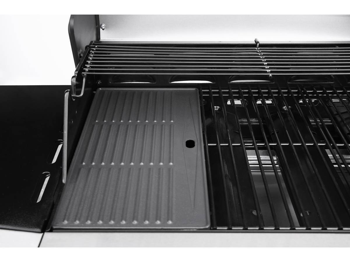 Barbecue Gaz Avec Led "bingo 4" - 4 Brûleurs Dont 1 Latéral - 14kw + Housse Protection - Argenté -habitat Et Jardin - Imagen 4