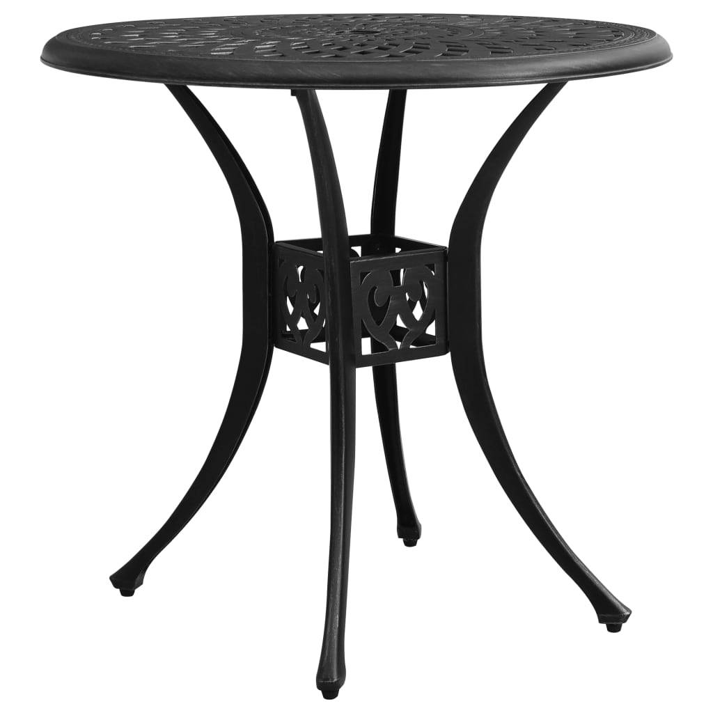 ComfortXL - Table d'Extérieur Ronde Noire Ø78cm en Aluminium Moulé avec Emplacement Parasol – ComfortXL Outdoor Living - Image 1