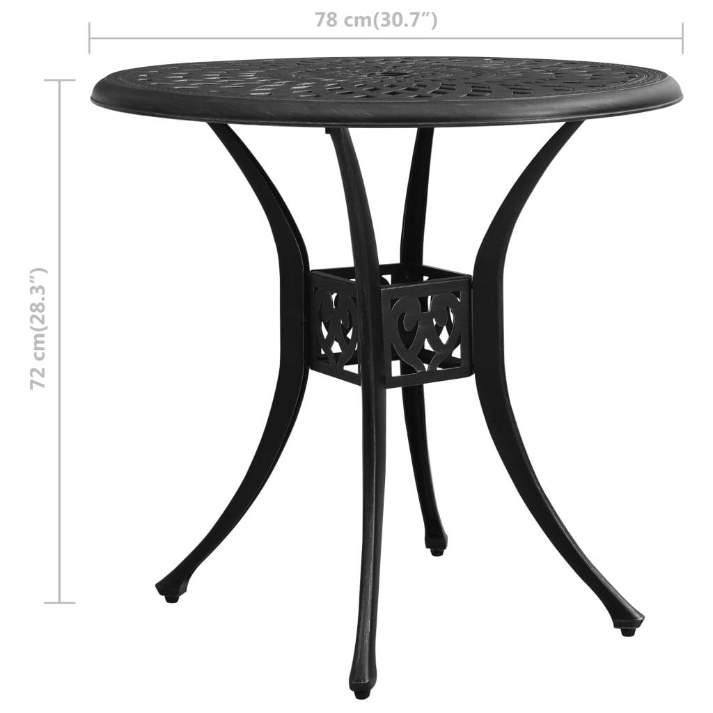 ComfortXL - Table d'Extérieur Ronde Noire Ø78cm en Aluminium Moulé avec Emplacement Parasol – ComfortXL Outdoor Living - Image 6