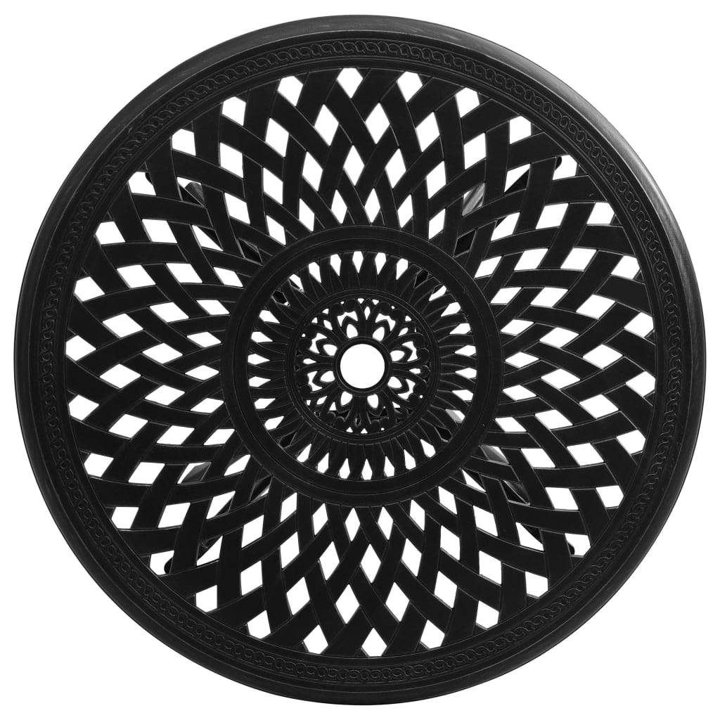 ComfortXL - Table d'Extérieur Ronde Noire Ø78cm en Aluminium Moulé avec Emplacement Parasol – ComfortXL Outdoor Living - Image 3