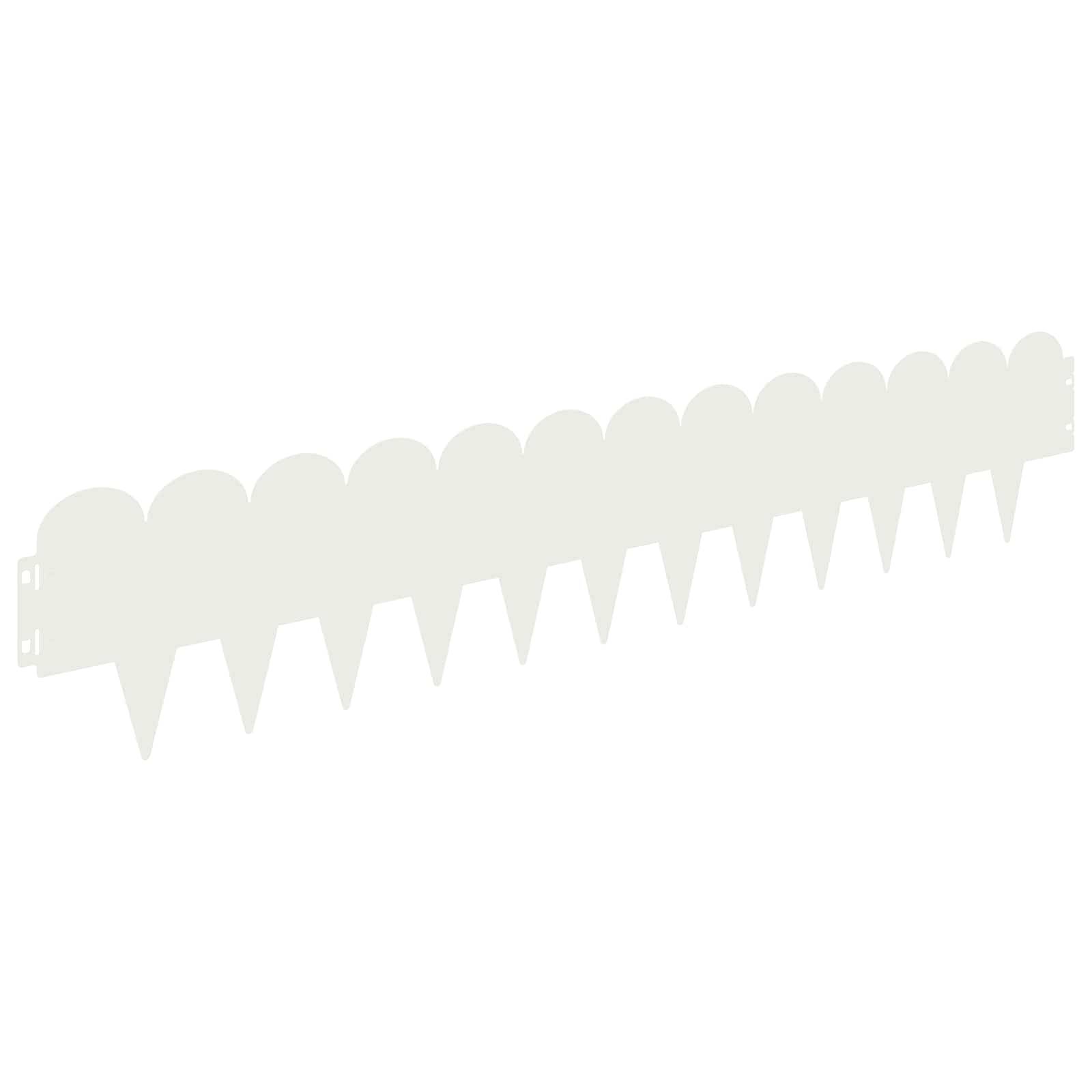 Bordure de pelouse acier pour jardin structuration esthétique 103x20cm blanc - ComfortXL Outdoor Living - Image 2