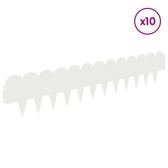 Bordure de pelouse acier pour jardin structuration esthétique 103x20cm blanc - ComfortXL Outdoor Living - Image 3