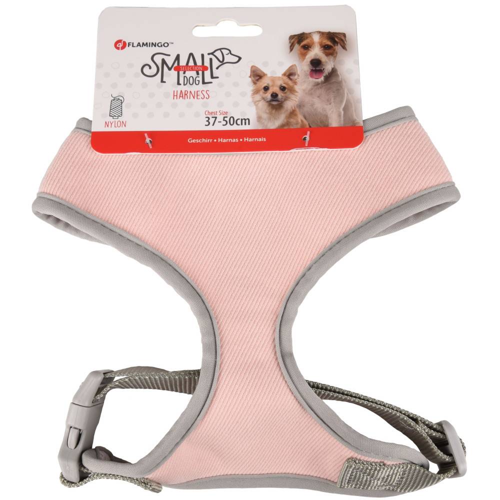 Harnais Small dog rose M cou 35 cm réglable de 37 à 50 cm pour chiens - Image 2