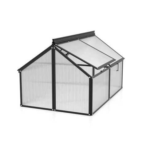 Vitavia - Mini serre Gaia Jumbo – 1 m² Structure en aluminium anodisé et polycarbonate, Couleur Noir, Surélévation Oui - Image 7
