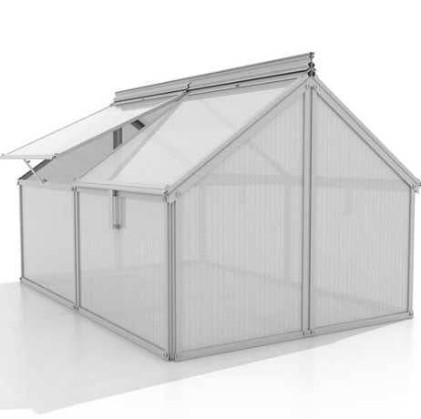 Vitavia - Mini serre Gaia Jumbo – 1 m² Structure en aluminium anodisé et polycarbonate, Couleur Noir, Surélévation Oui - Image 4