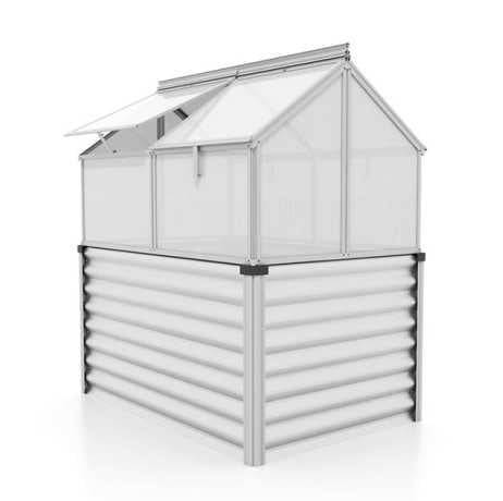 Vitavia - Mini serre Gaia Jumbo – 1 m² Structure en aluminium anodisé et polycarbonate, Couleur Noir, Surélévation Oui - Image 9