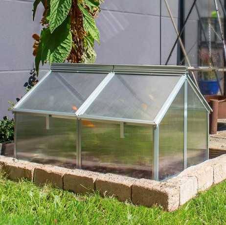 Vitavia - Mini serre Gaia Jumbo – 1 m² Structure en aluminium anodisé et polycarbonate, Couleur Noir, Surélévation Oui - Image 2