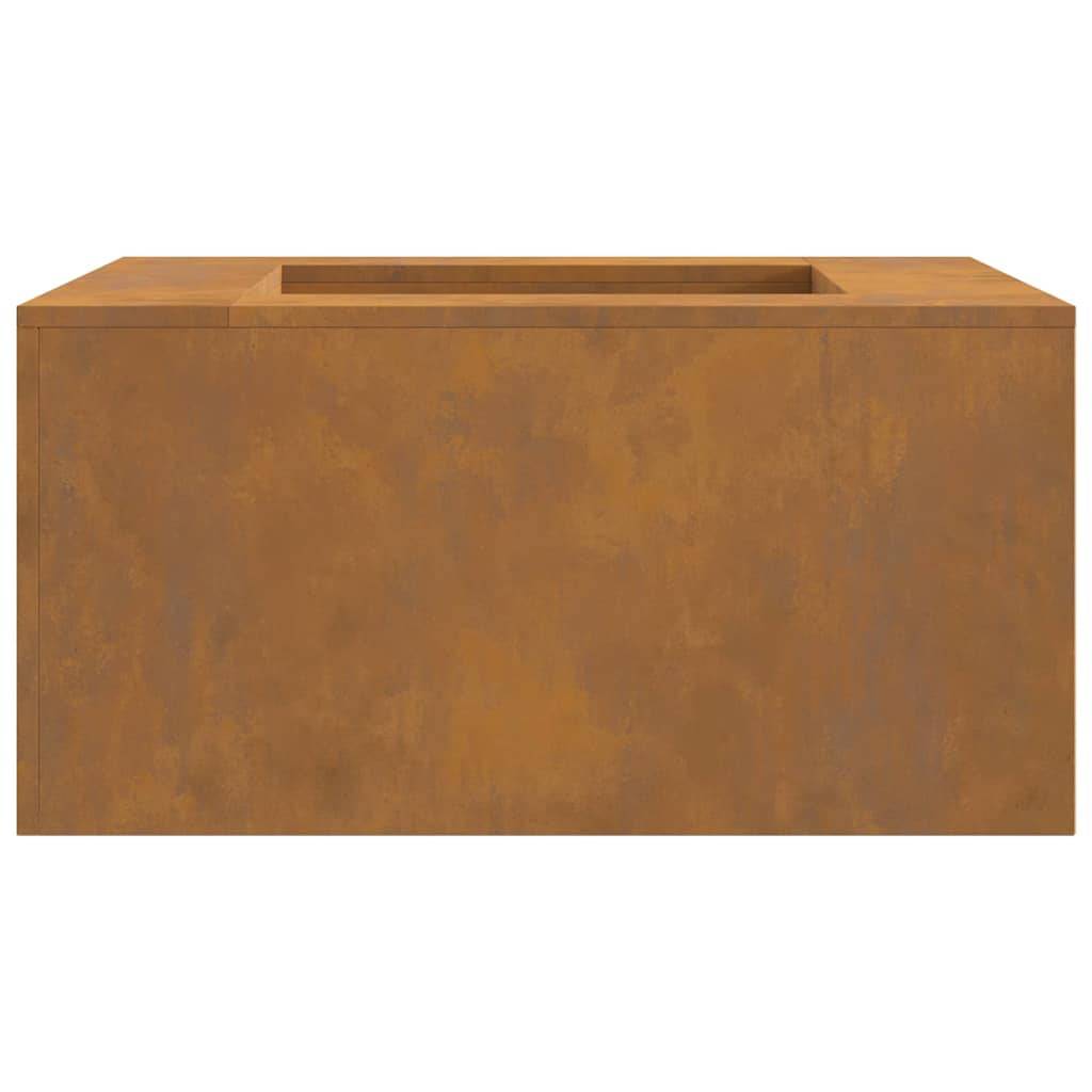 Brasero Carré XXL 80cm Acier Corten Foyer de Jardin Design Industriel Marron – ComfortXL Outdoor Living - Image 6