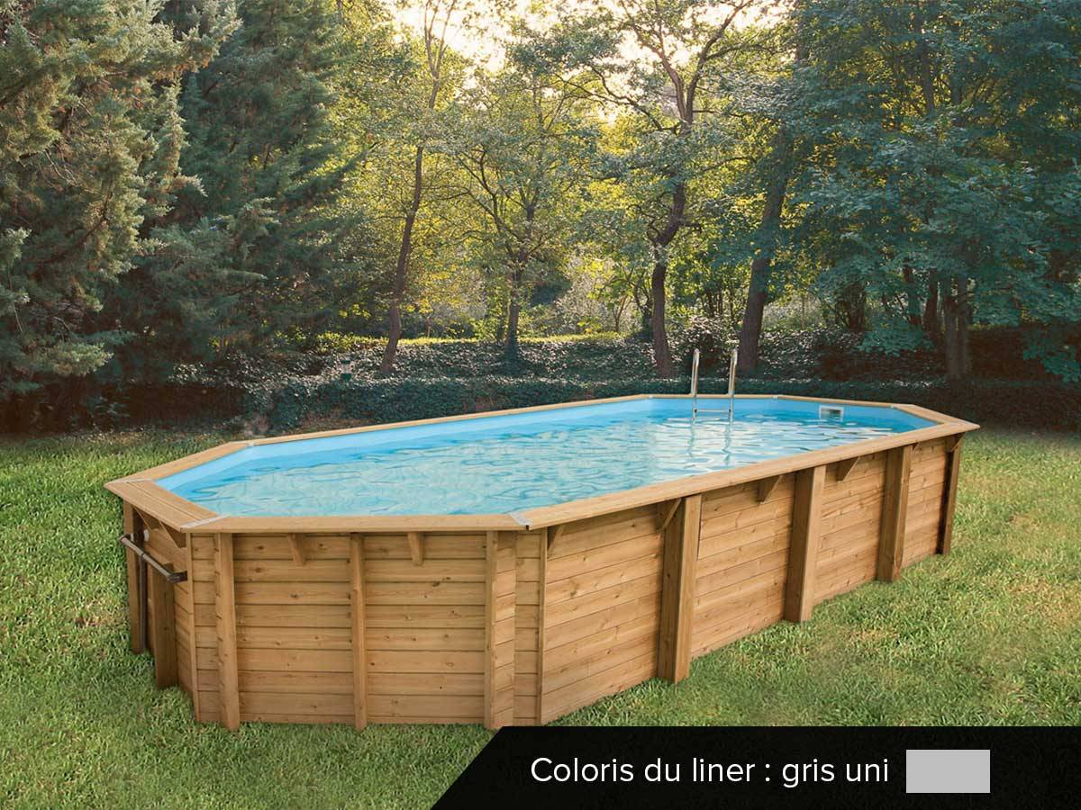 Ubbink - Piscine bois Océa 8,60 x 4,70 x 1,30 m - Liner gris - Ubbink - Imagen 1