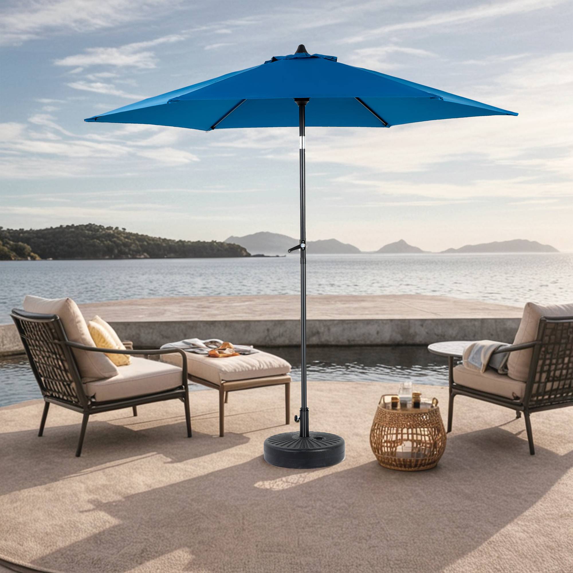 PANGIVO - Parasol rectangulaire extérieur acier bleu foncé 274.5 x 122 x 244 cm - PANGIVO - Image 1