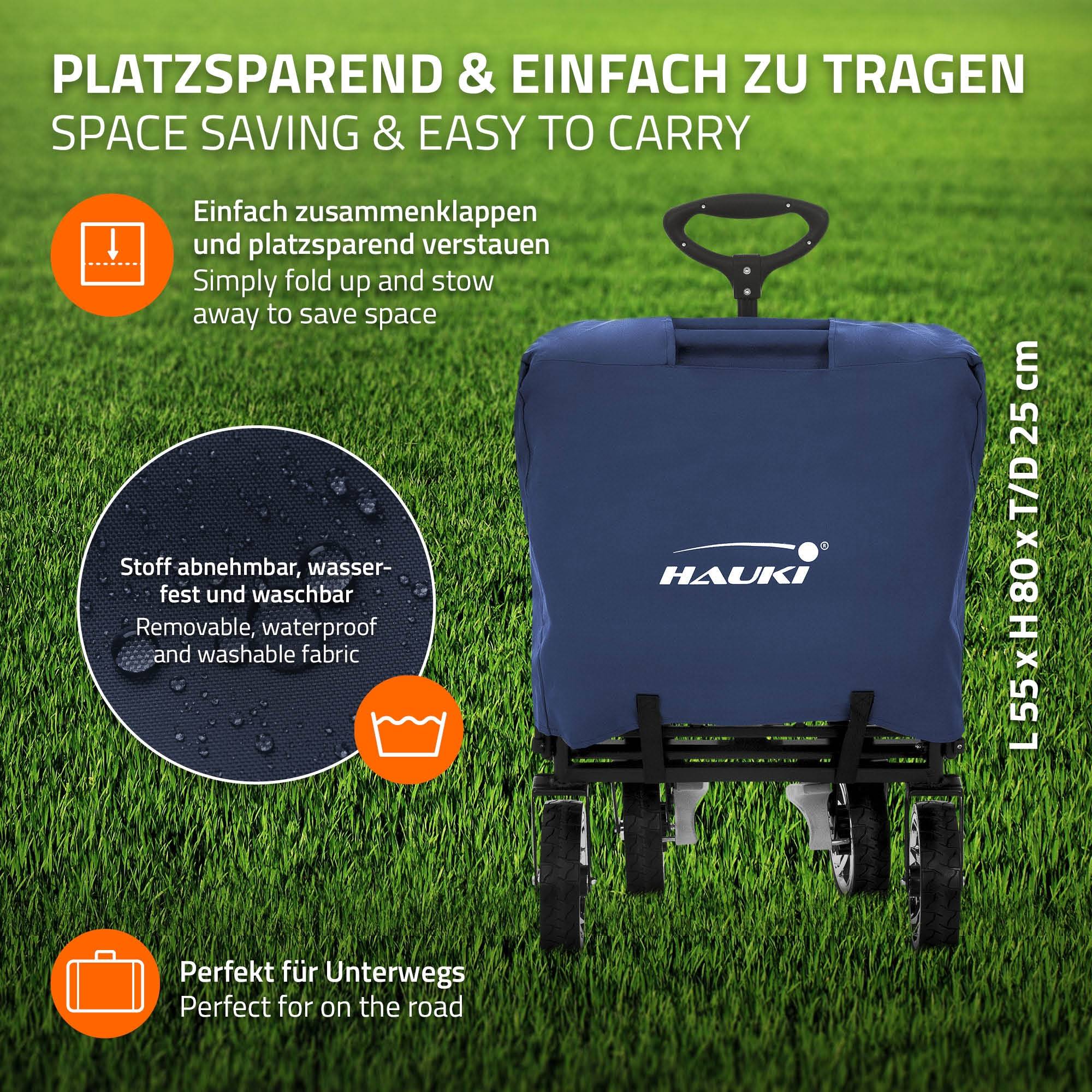 Chariot pliable avec toit bleu-gris poussette de plage avec poches et siège à 2 places roulette avec freins pivotante 360° charge 120 kg pour enfant - Imagen 7