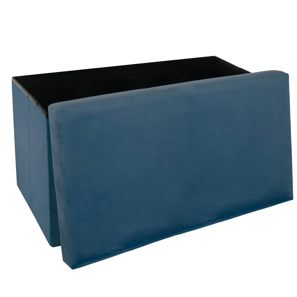 Atmosphera - Pouf pliant double "Tess" velours bleu - Atmosphera Créateur d'intérieur - Imagen 4