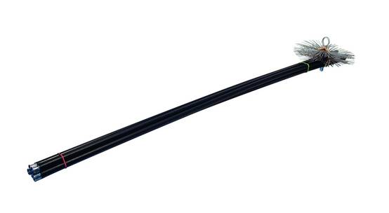 Kit de ramonage Brasier – Longueur 7 m + brosse acier Ø250 mm