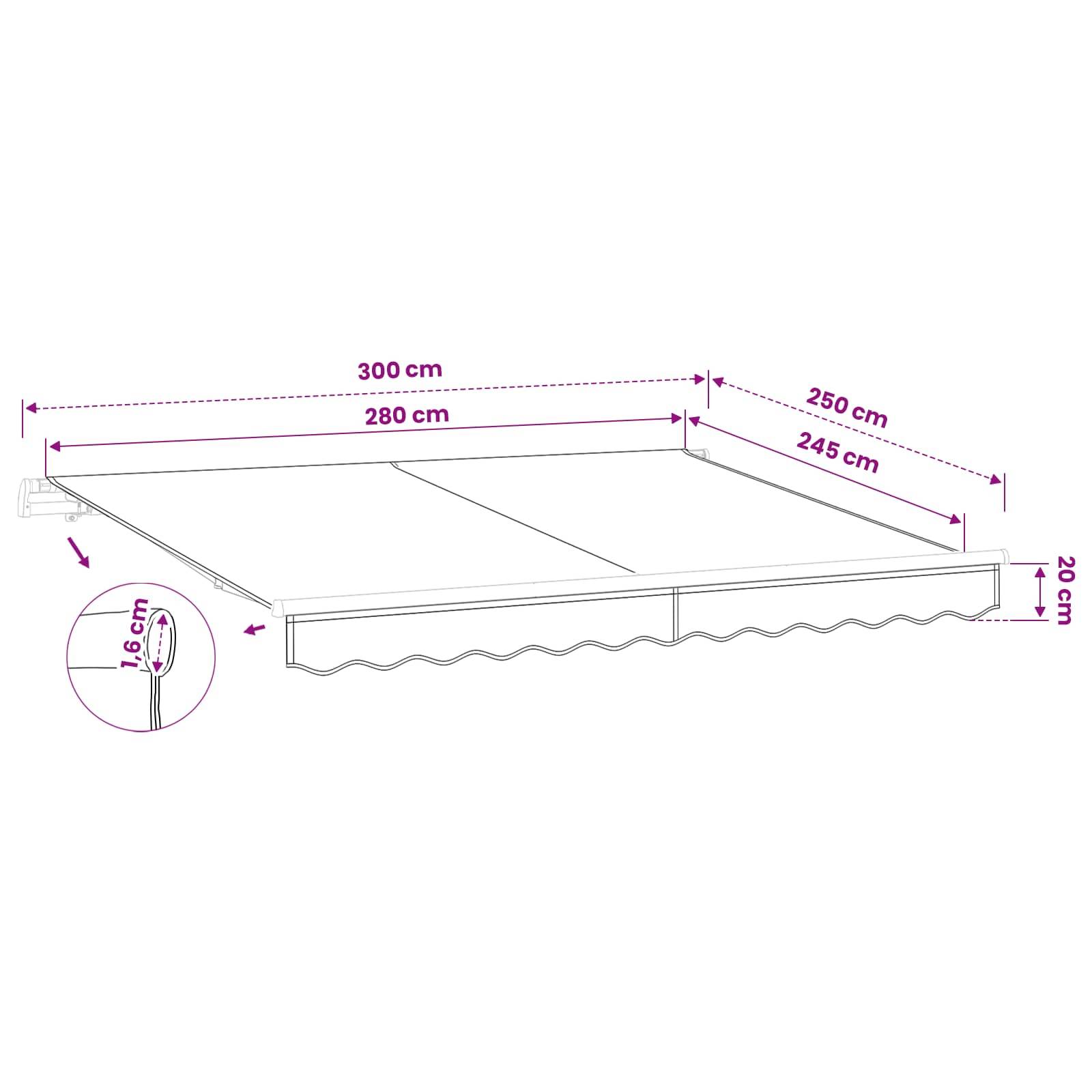 Vidaxl - Toile de rechange pour store banne 3 x 2,5 m Gris clair vidaXL 42000586 - Image 3
