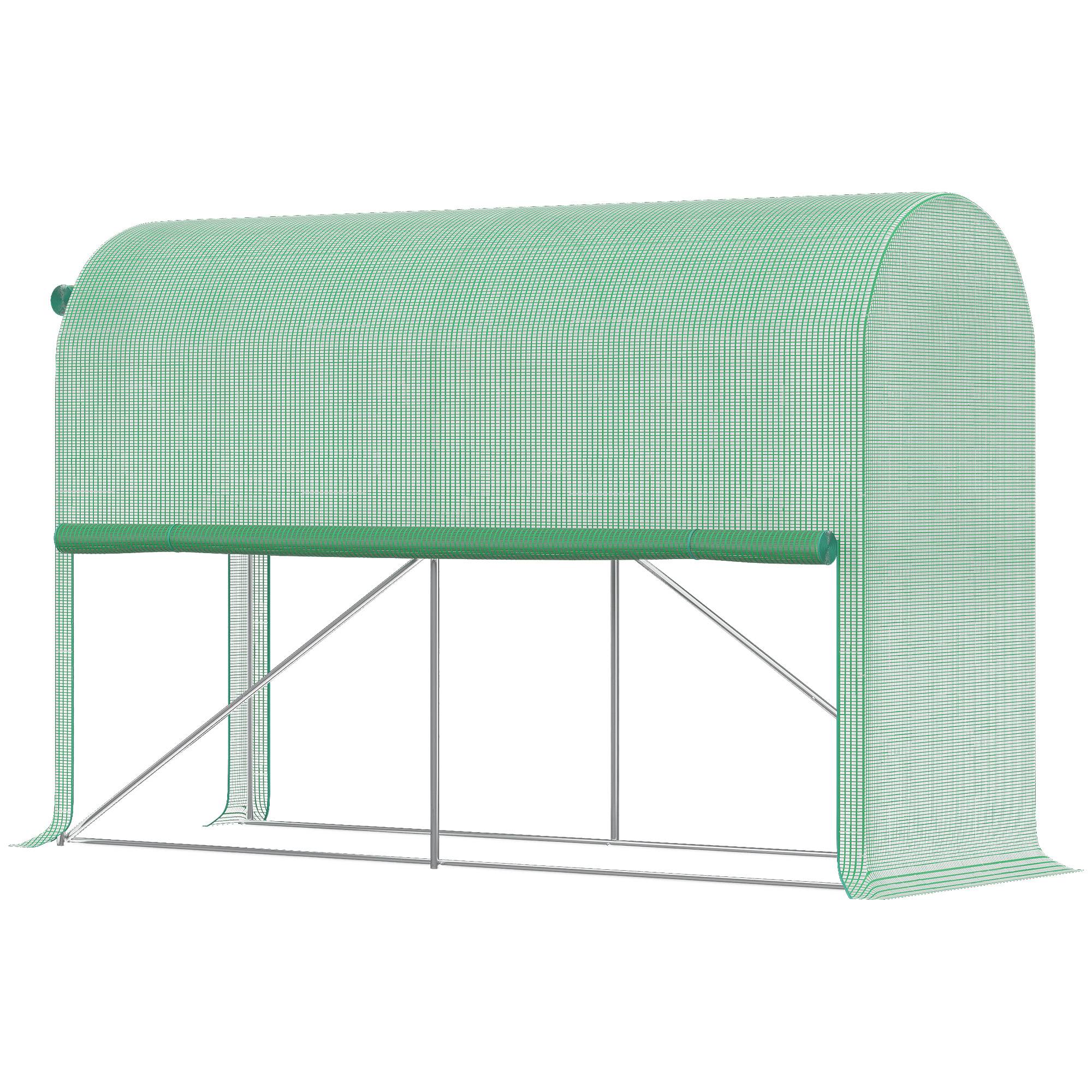 Serre à Tomates 3m² Acier Bâche PE 2 fenêtres latérales pour potager 3x1x2m Vert - ComfortXL Outdoor Living - Image 2