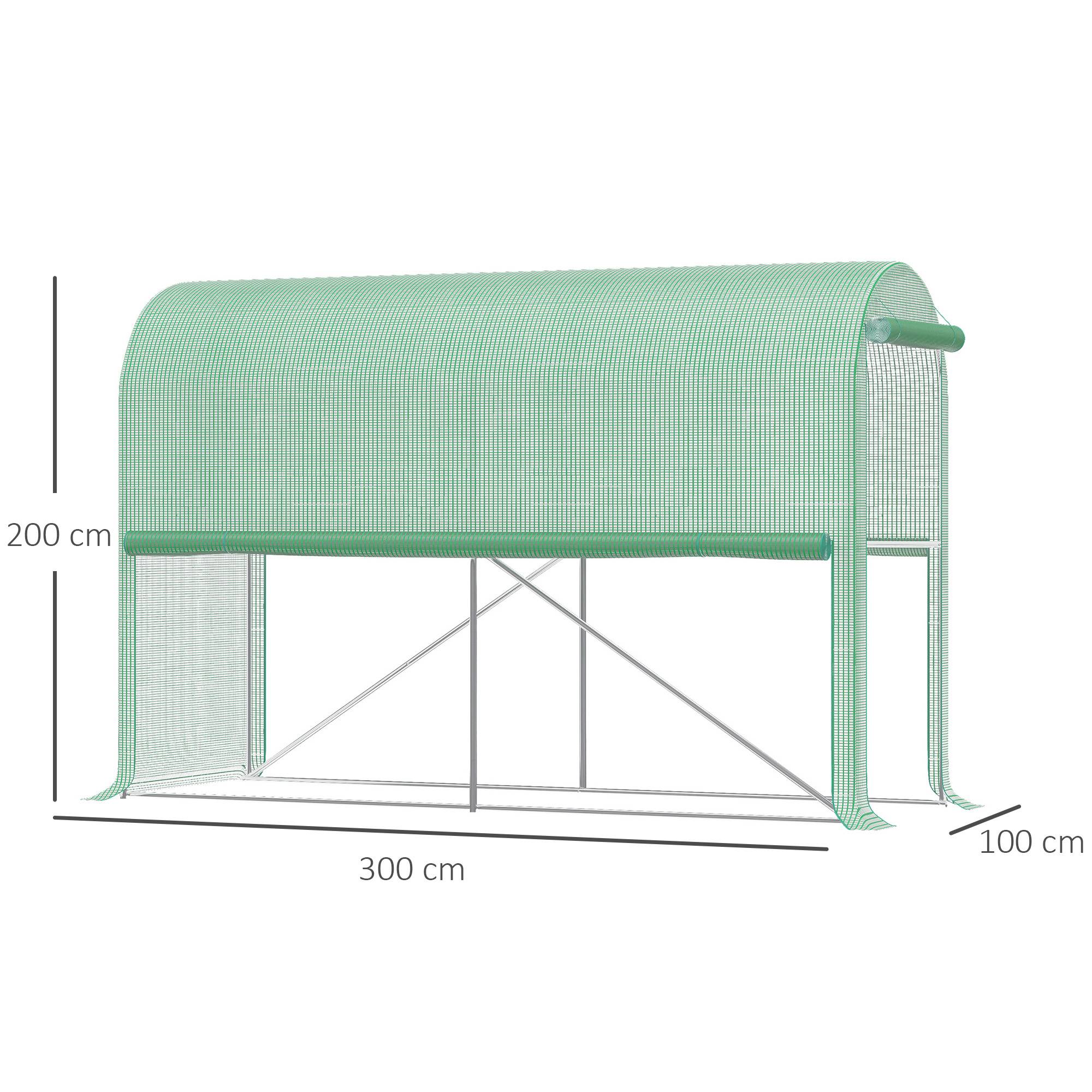 Serre à Tomates 3m² Acier Bâche PE 2 fenêtres latérales pour potager 3x1x2m Vert - ComfortXL Outdoor Living - Image 5