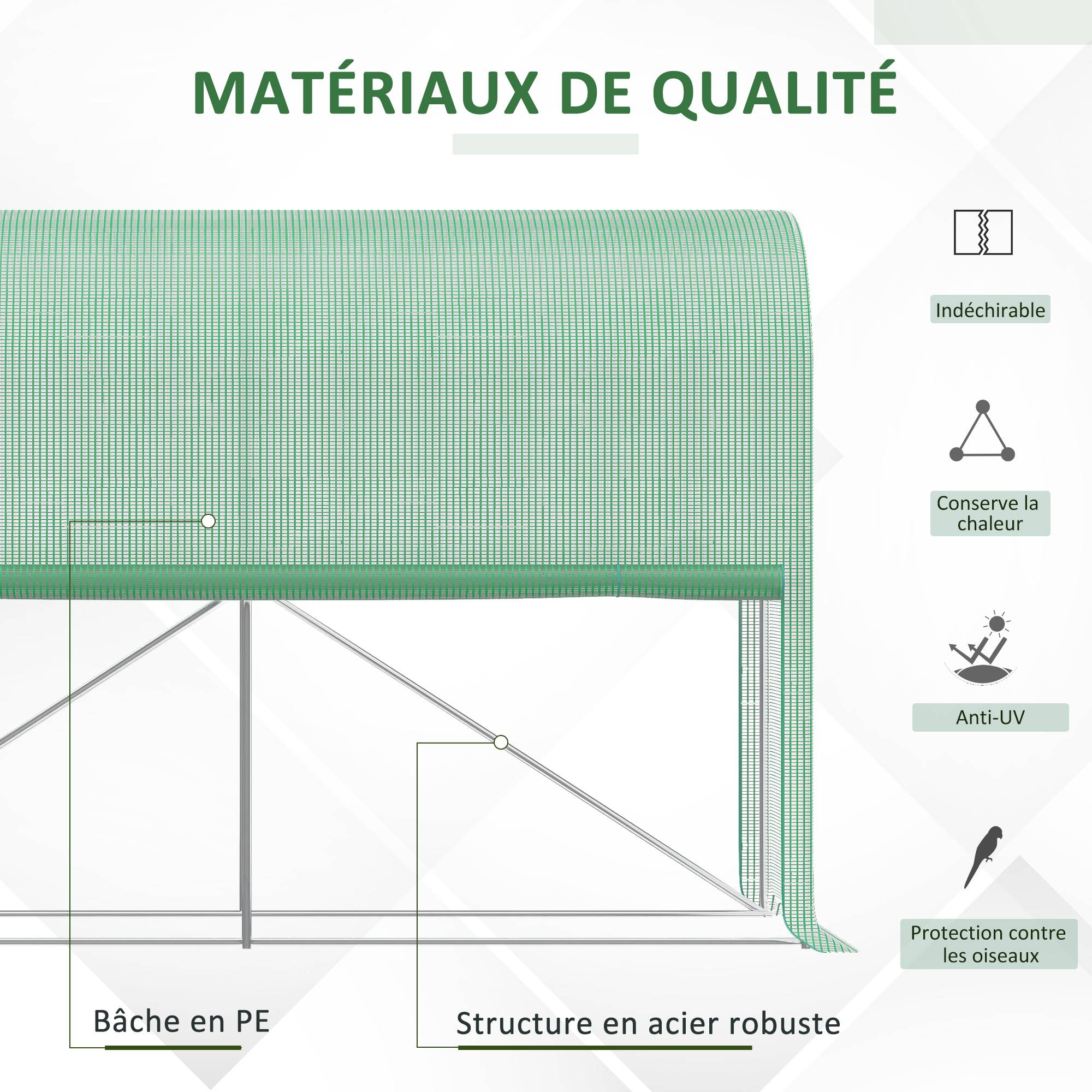 Serre à Tomates 3m² Acier Bâche PE 2 fenêtres latérales pour potager 3x1x2m Vert - ComfortXL Outdoor Living - Image 6