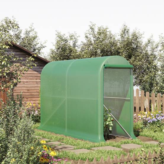 Serre à Tomates 3m² Acier Bâche PE 2 fenêtres latérales pour potager 3x1x2m Vert - ComfortXL Outdoor Living - Image 3