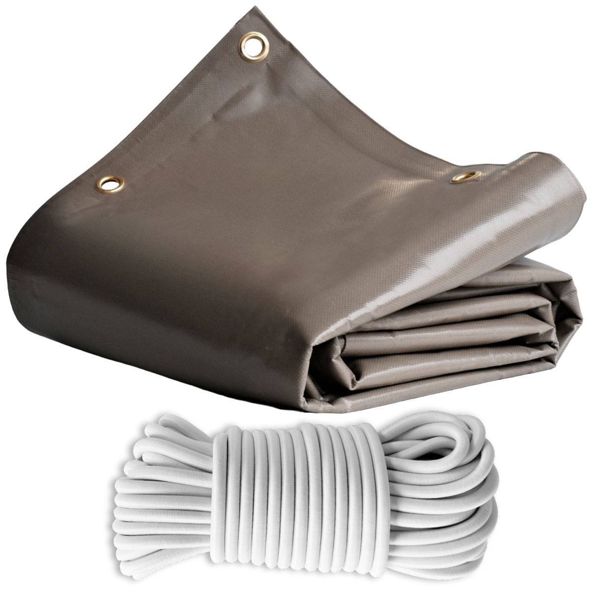Pack Toile Pergola Taupe 3x4 m + Sandow Blanc 20m - Bâche Pergola prête à poser LP640PR Garantie 8 ans TECPLAST - Image 1
