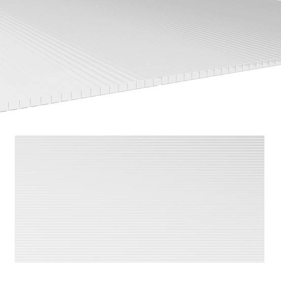 Plaques alvéolaires en polycarbonate transparent 120 x 60 x 0.4 cm - PANGIVO - Image 2
