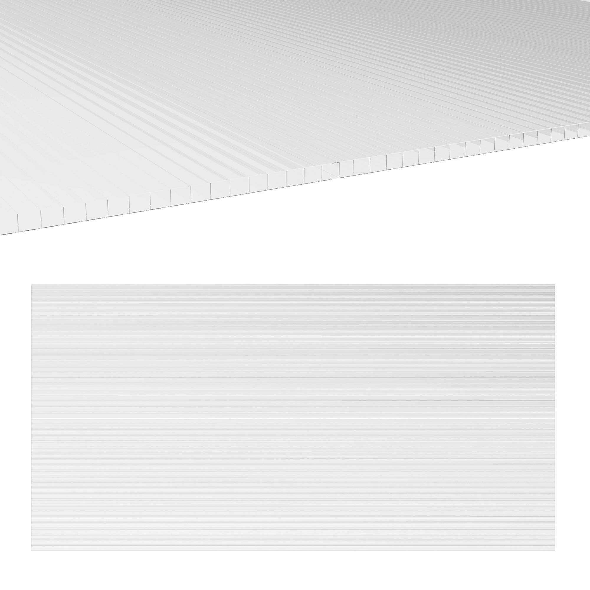 Plaques alvéolaires en polycarbonate transparent 120 x 60 x 0.4 cm - PANGIVO - Image 2