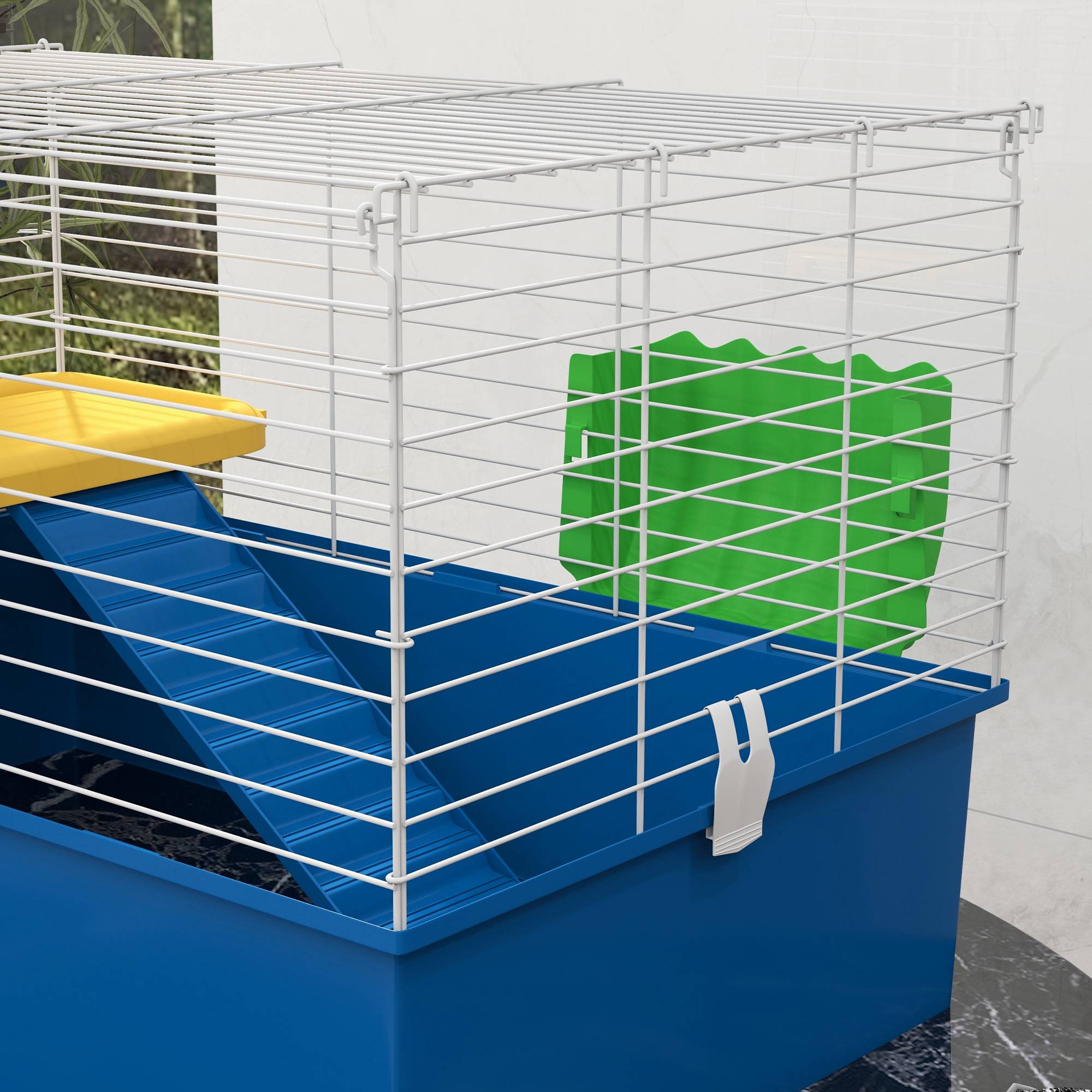 Cage rongeurs Métal PP Cochons d'Inde chinchillas Rampe et bac 71x46x47cm Bleu - ComfortXL Outdoor Living - Image 10