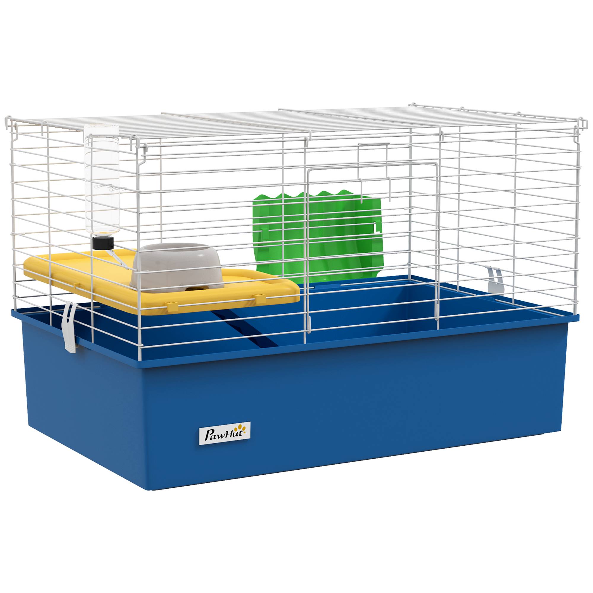 Cage rongeurs Métal PP Cochons d'Inde chinchillas Rampe et bac 71x46x47cm Bleu - ComfortXL Outdoor Living - Image 1