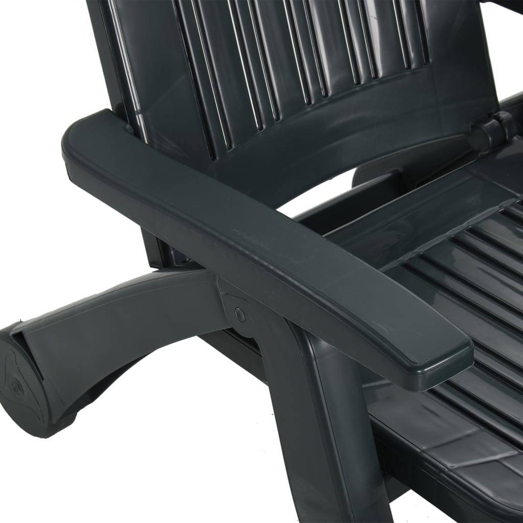 Helloshop26 - Transat chaise longue bain de soleil lit de jardin terrasse meuble d'extérieur pliable polypropylène vert - Imagen 5