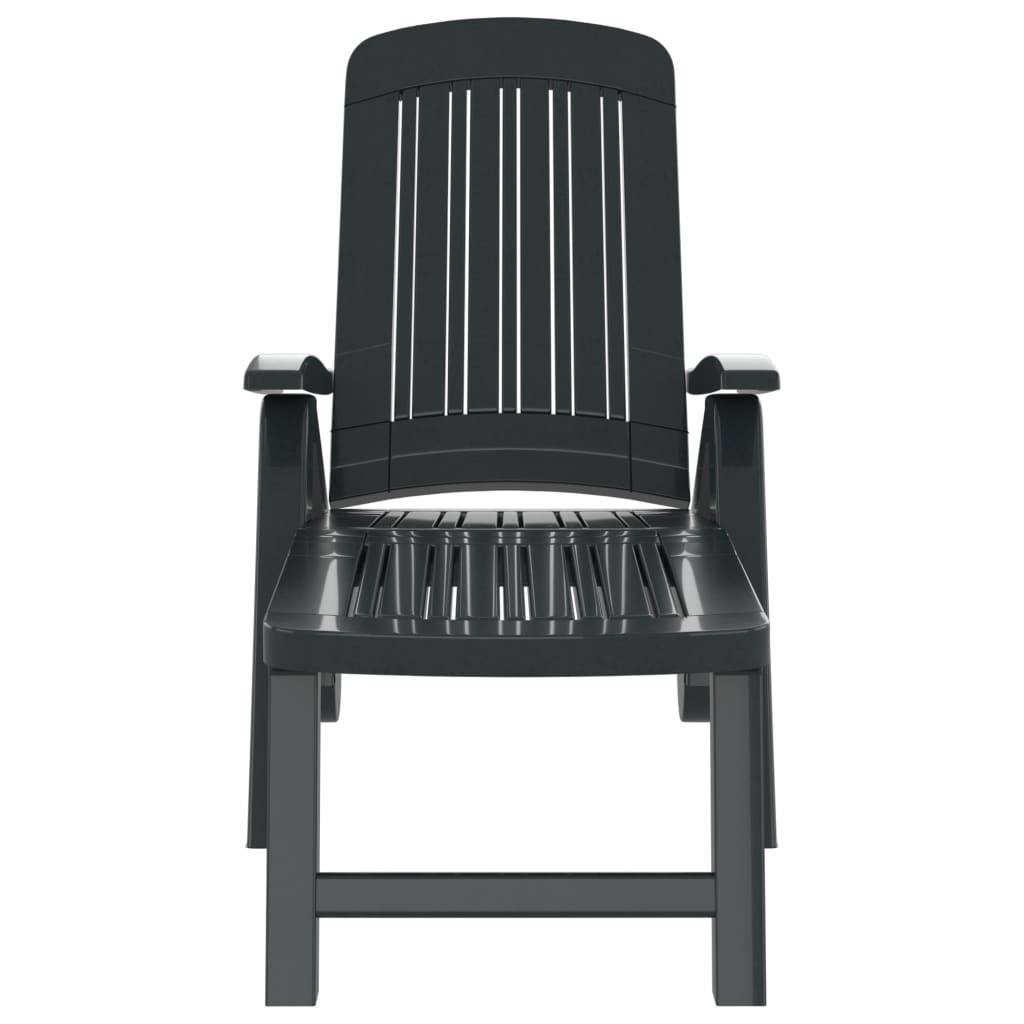 Helloshop26 - Transat chaise longue bain de soleil lit de jardin terrasse meuble d'extérieur pliable polypropylène vert - Imagen 2