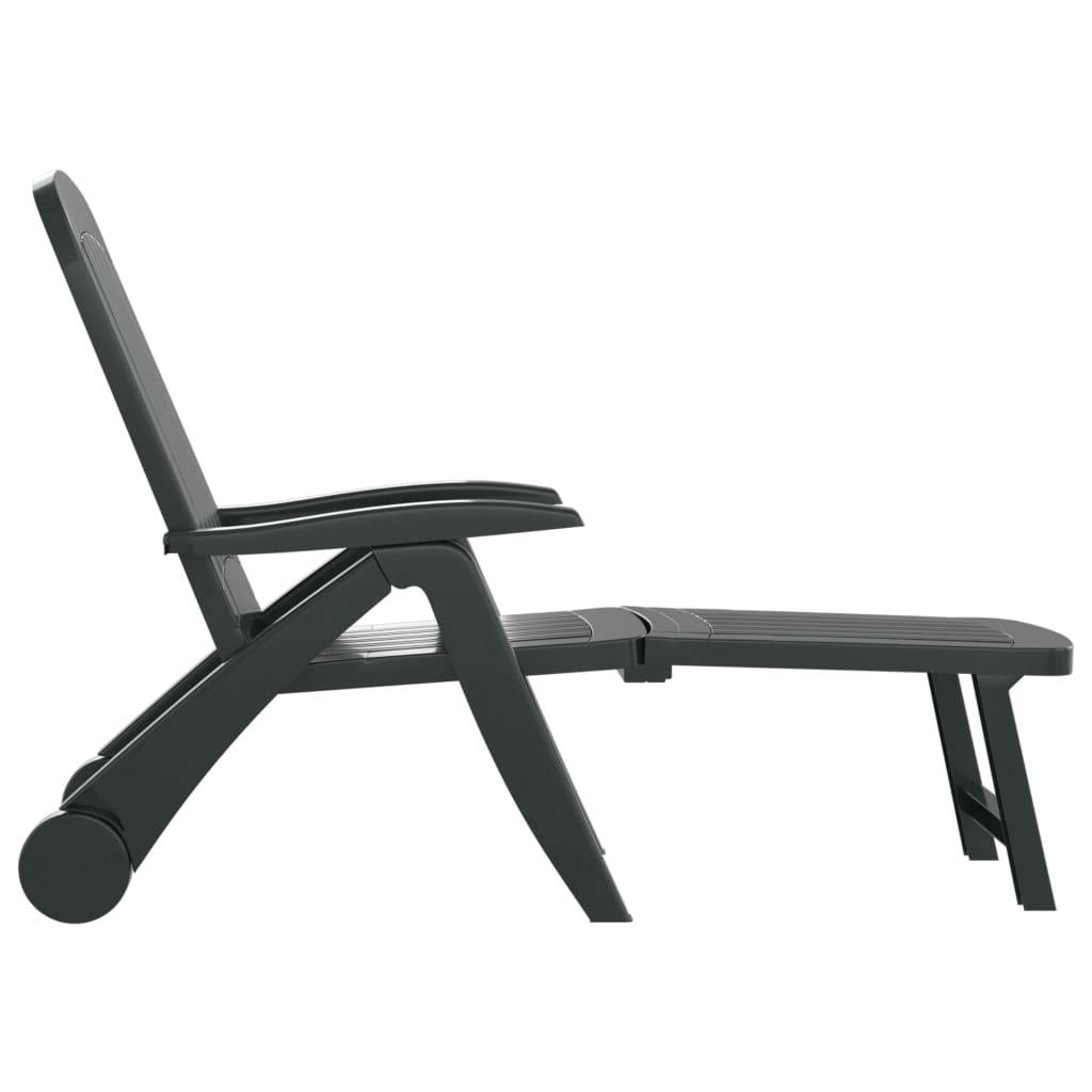Helloshop26 - Transat chaise longue bain de soleil lit de jardin terrasse meuble d'extérieur pliable polypropylène vert - Imagen 3