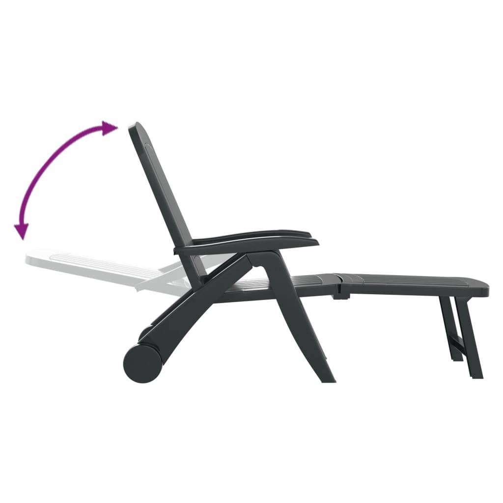 Helloshop26 - Transat chaise longue bain de soleil lit de jardin terrasse meuble d'extérieur pliable polypropylène vert - Imagen 4
