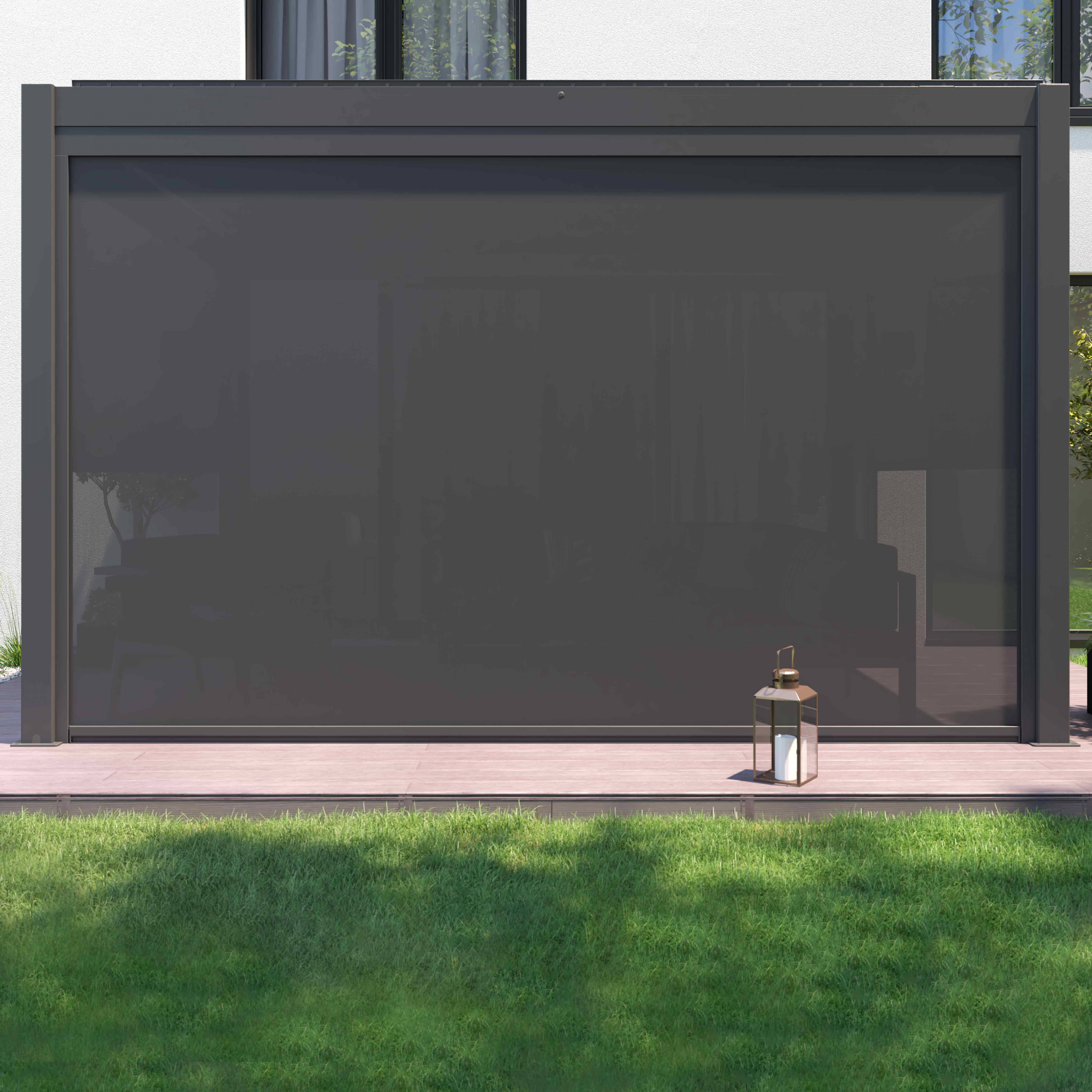 Oviala - Pergola bioclimatique adossée et motorisée éclairée 3x4m et 1 store Thebes - Oviala - Imagen 3