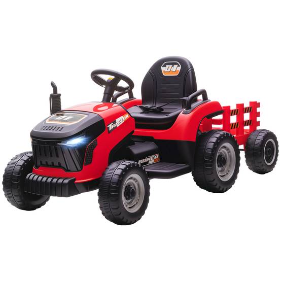 Tracteur électrique enfants avec remorque amovible, voiture électrique enfants, télécommande 2,4G, 139x58x55cm - Image 2
